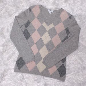 Charter Club Cashmere Argyle Sweater (small flaw)